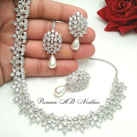American Diamond Jewellery Set With Earrings.