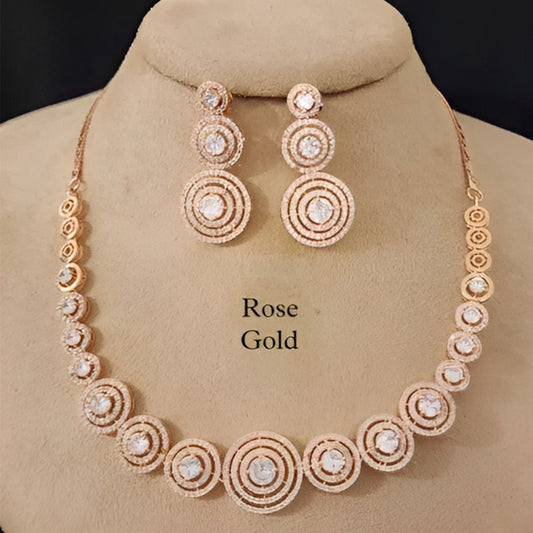 American Diamond Jewellery Set With Earrings.