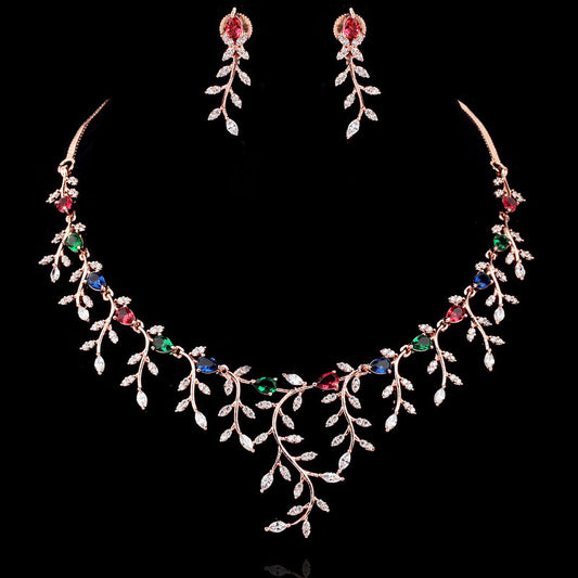 American Diamond Jewellery Set With Earrings.