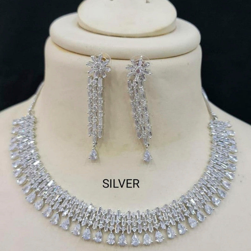 American Diamond Jewellery Set With Earrings.