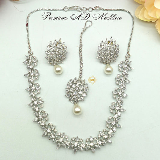 American Diamond Jewellery Set With Earrings.
