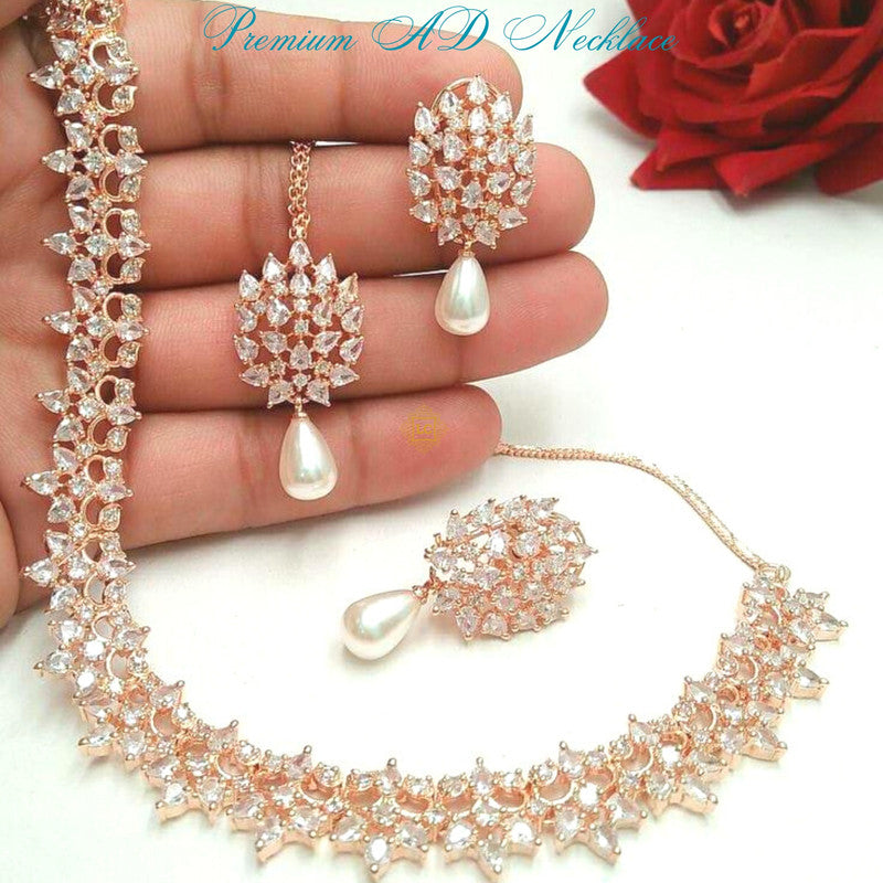 American Diamond Jewellery Set With Earrings.