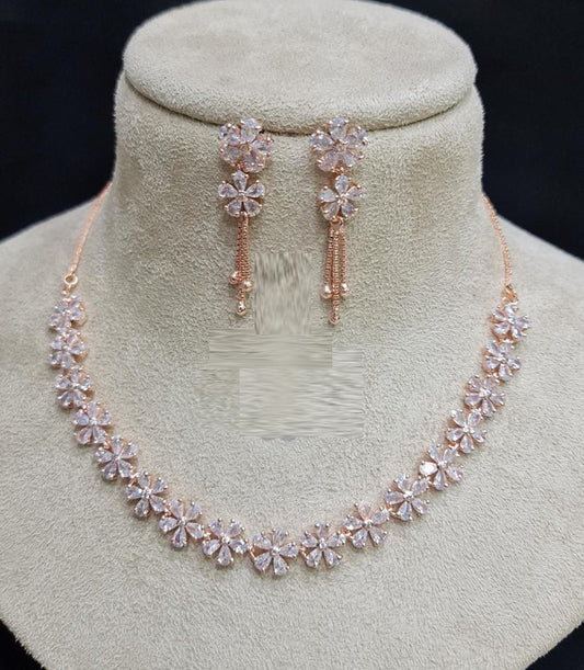 American Diamond Jewellery Set With Earrings.