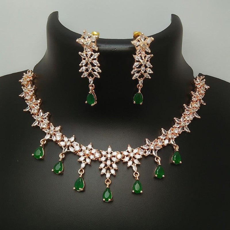 American Diamond Jewellery Set With Earrings.