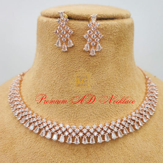American Diamond Jewellery Set With Earrings.