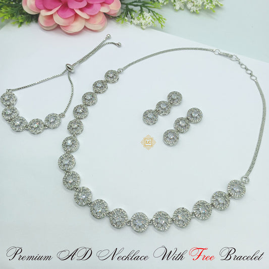 American Diamond Jewellery Set With Earrings.