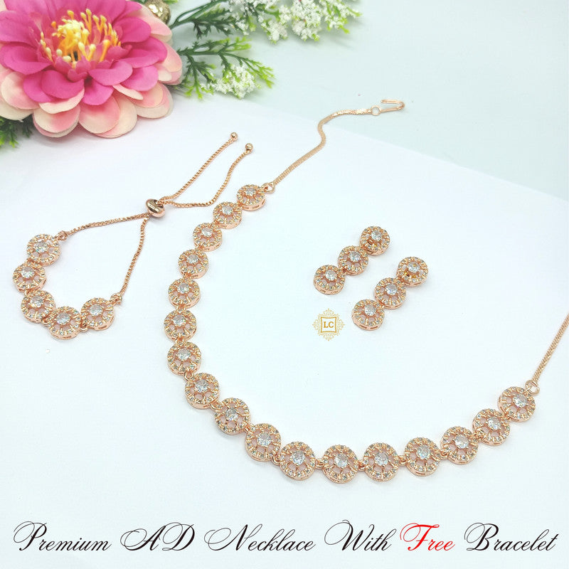American Diamond Jewellery Set With Earrings.