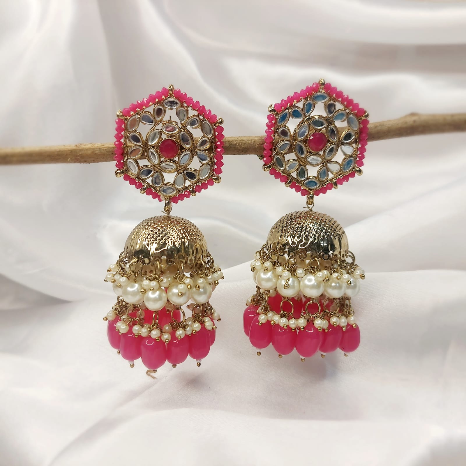 MirrorJhumkaHotPink