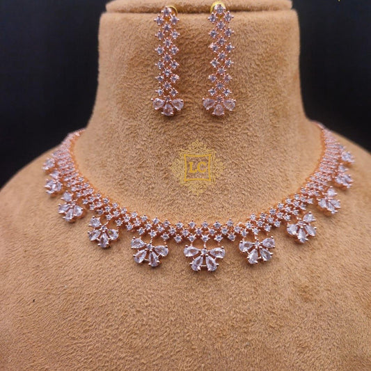 American Diamond Jewellery Set With Earrings.