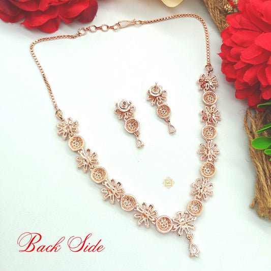 American Diamond Jewellery Set With Earrings.