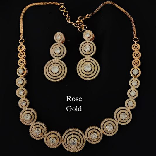 American Diamond Jewellery Set With Earrings.