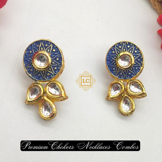 Elegant Kundan & Pearls Choker Necklace Set with Earrings