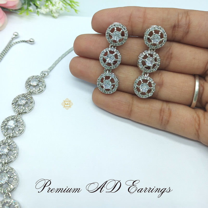 American Diamond Jewellery Set With Earrings.