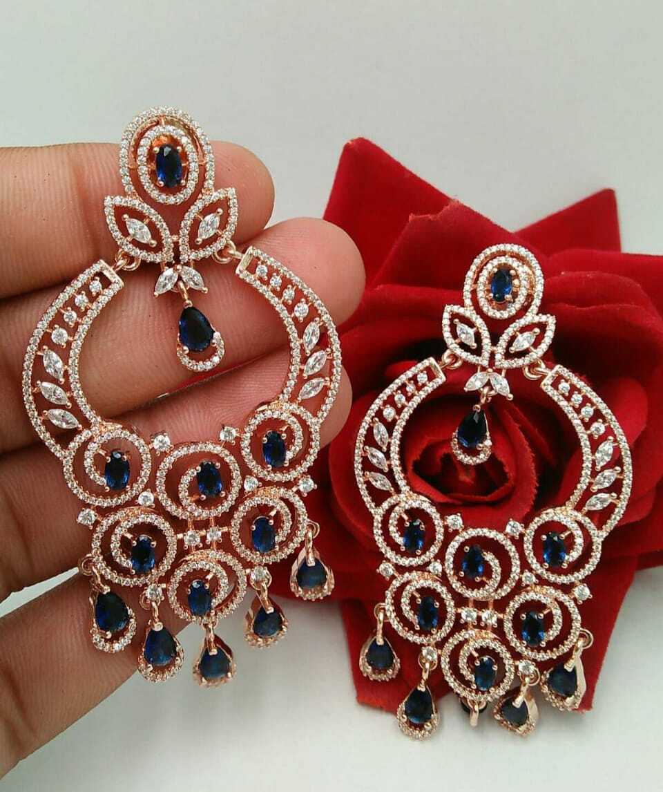 American Diamond Studded Contemporary Chandbalis Earrings