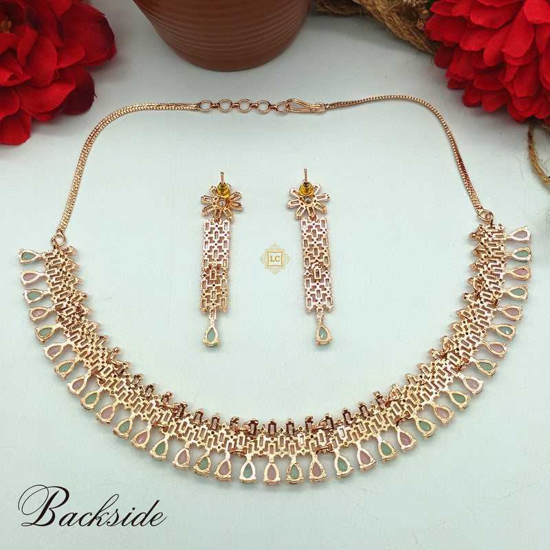 American Diamond Jewellery Set With Earrings.
