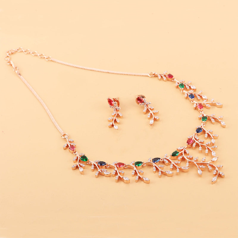 American Diamond Jewellery Set With Earrings.