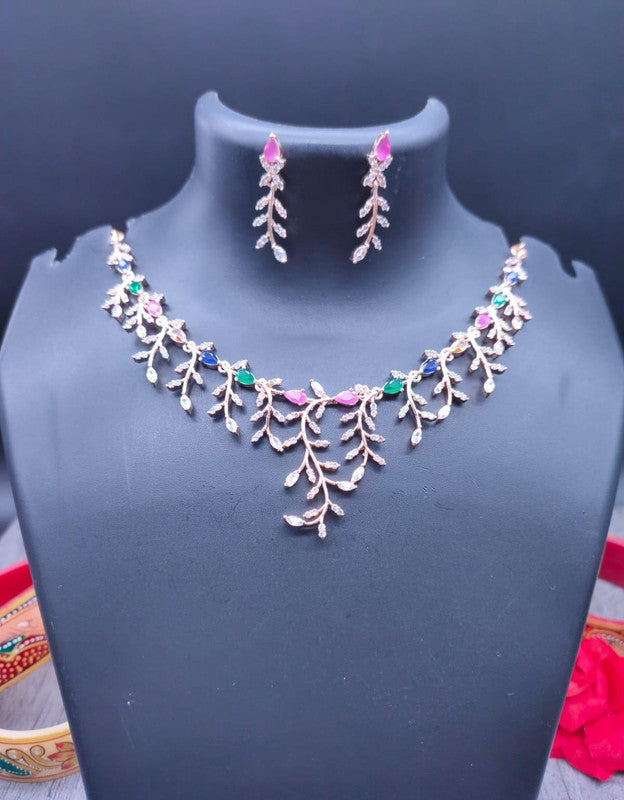 American Diamond Jewellery Set With Earrings.