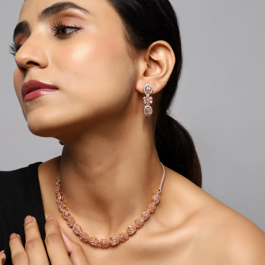 American Diamond Jewellery Set With Earrings. (LCN-15)