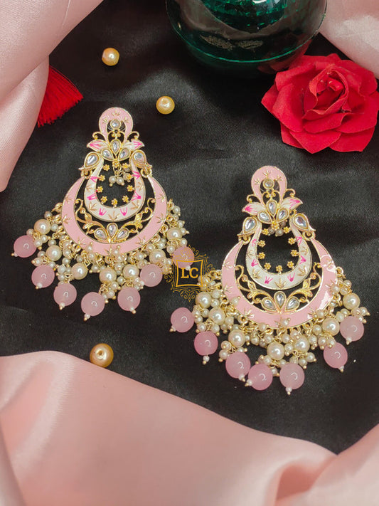 Sparkling Meenakari Chandbali Earrings