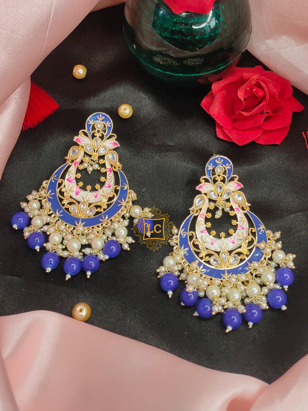 Sparkling Meenakari Chandbali Earrings