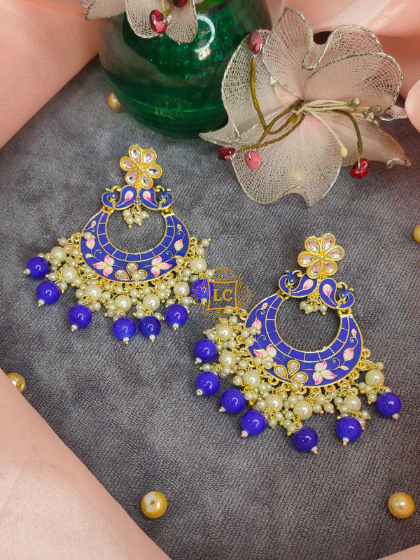 Sparkling Meenakari Chandbali Earrings