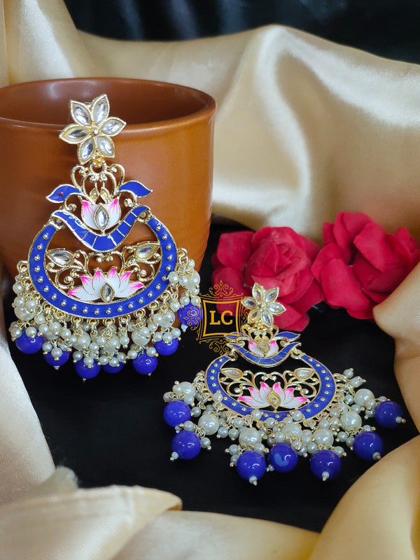 Sparkling Meenakari Chandbali Earrings
