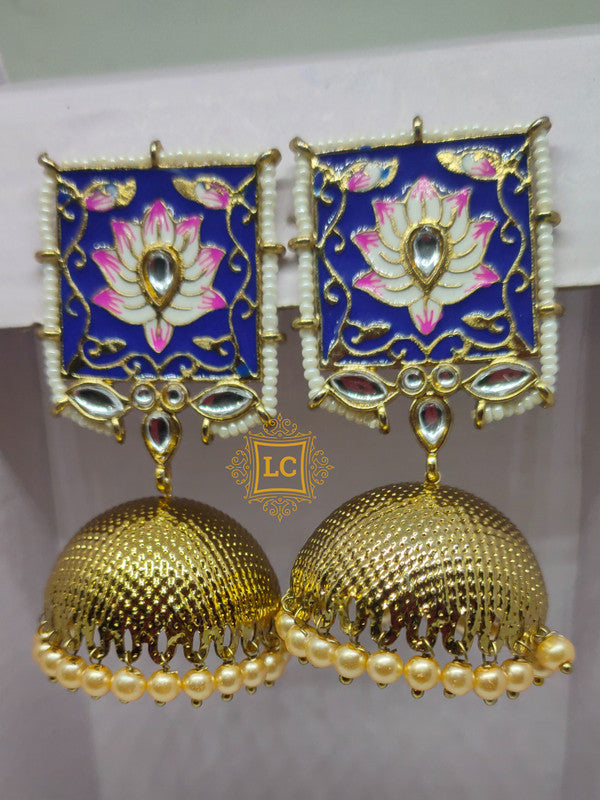 Sparkling Meenakari Jhumka Earrings