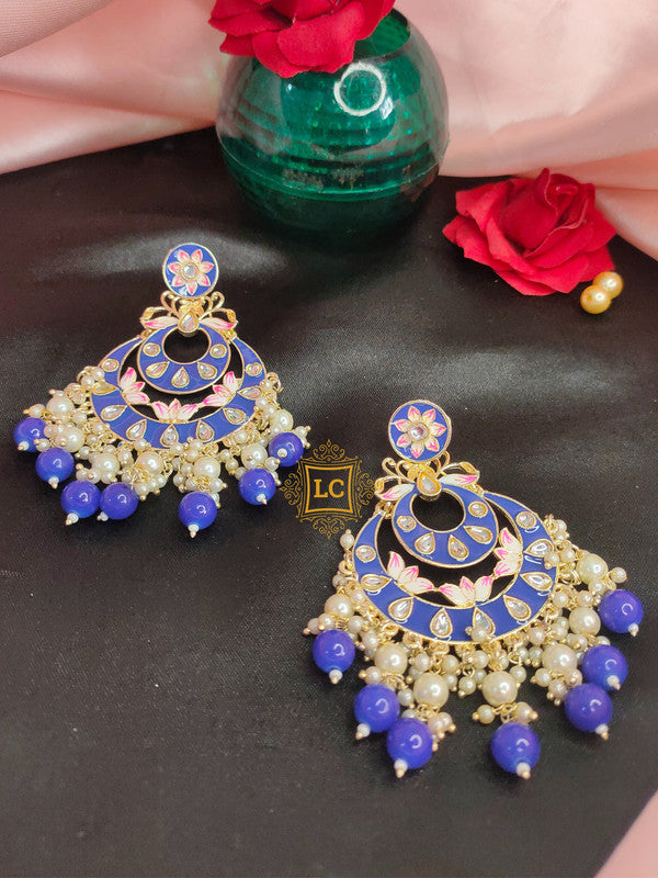 Sparkling Meenakari Chandbali Earrings