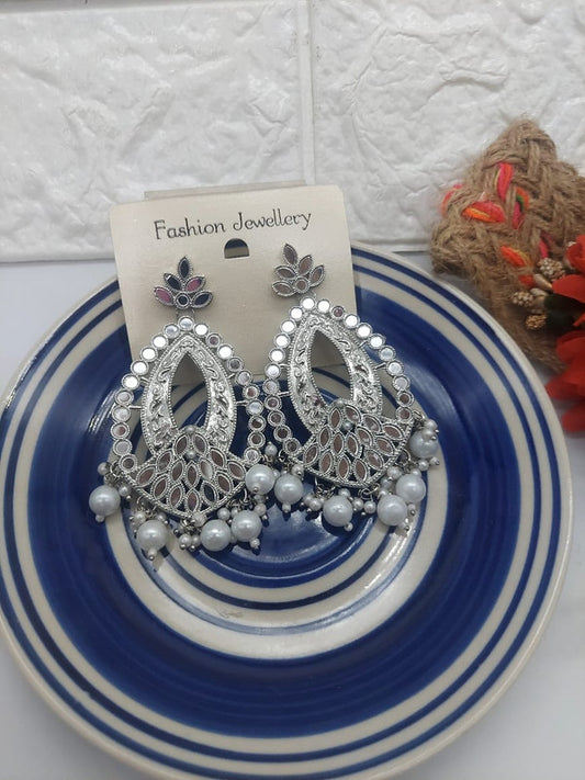 Mirrored Elegance: Oxidized Silver Earrings