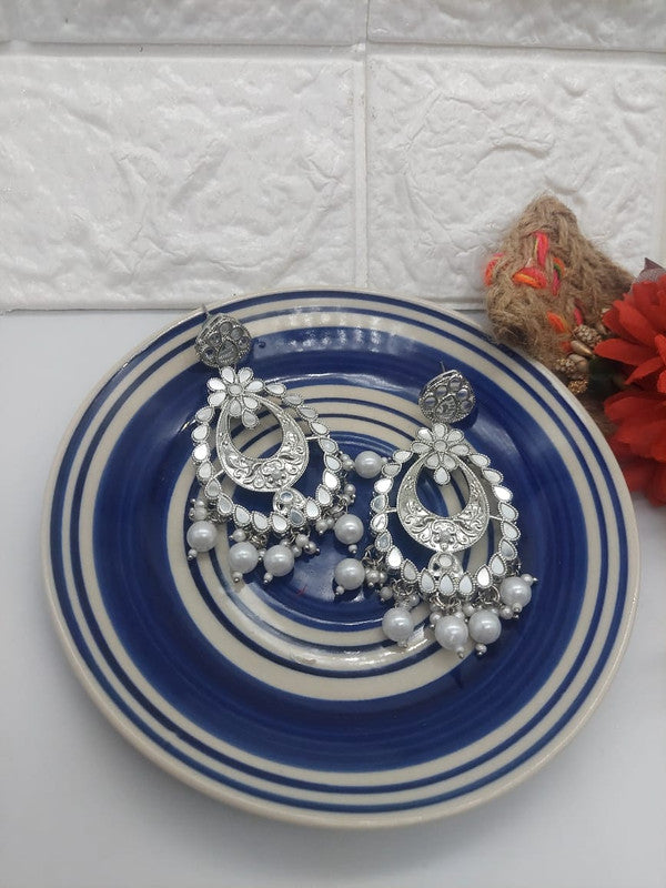 Vintage Oxidized Silver Earrings with Pearls – Perfect Gift for Her