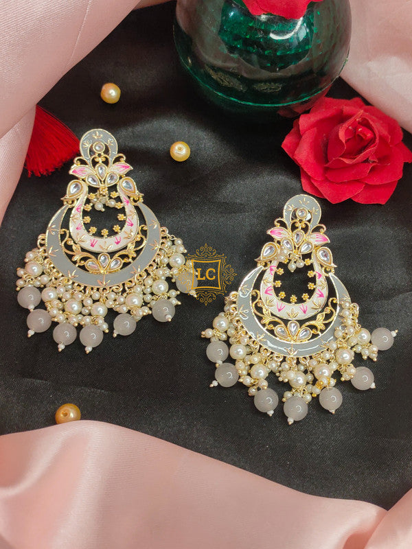 Sparkling Meenakari Chandbali Earrings