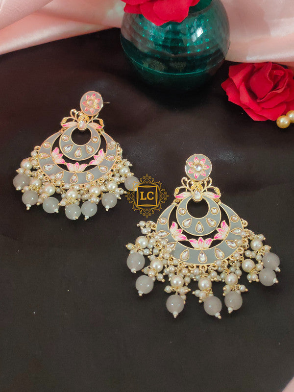 Sparkling Meenakari Chandbali Earrings