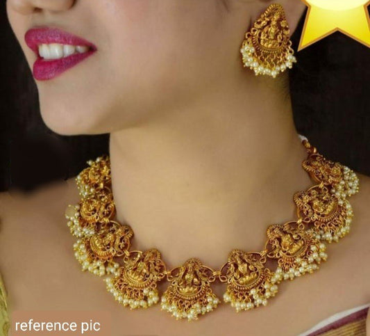Southern Bling Lakshmi Motifs Necklace Set