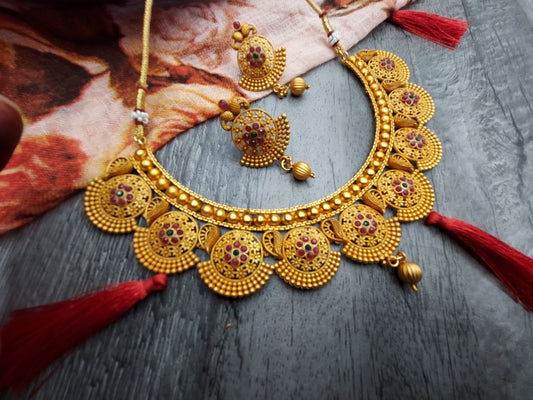 Temple Jewelry Inspired Necklace Set