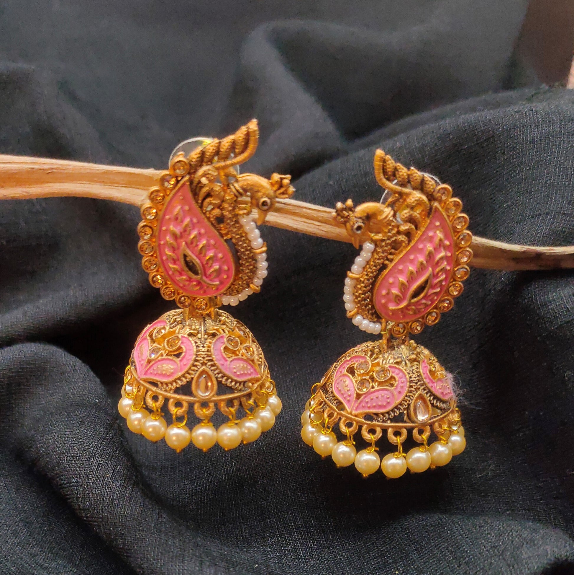 Contemporay Peacock Jhumkas