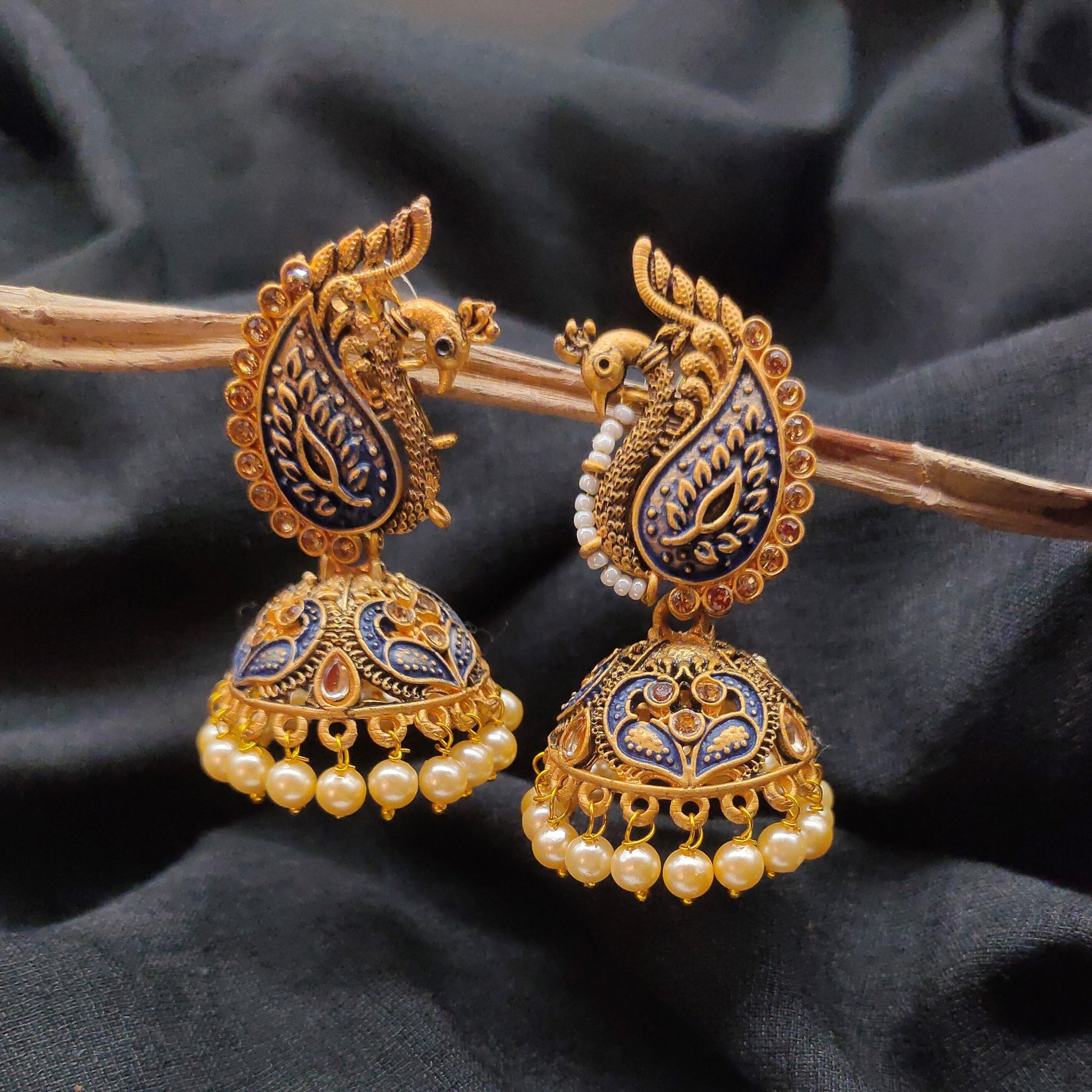 Contemporay Peacock Jhumkas