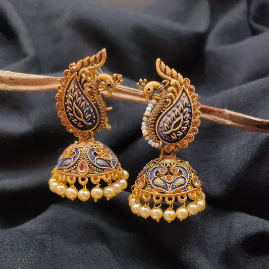 Contemporay Peacock Jhumkas