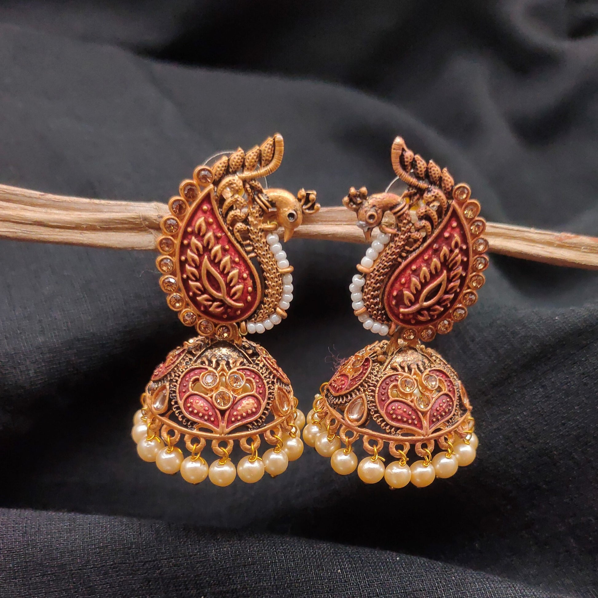 Contemporay Peacock Jhumkas