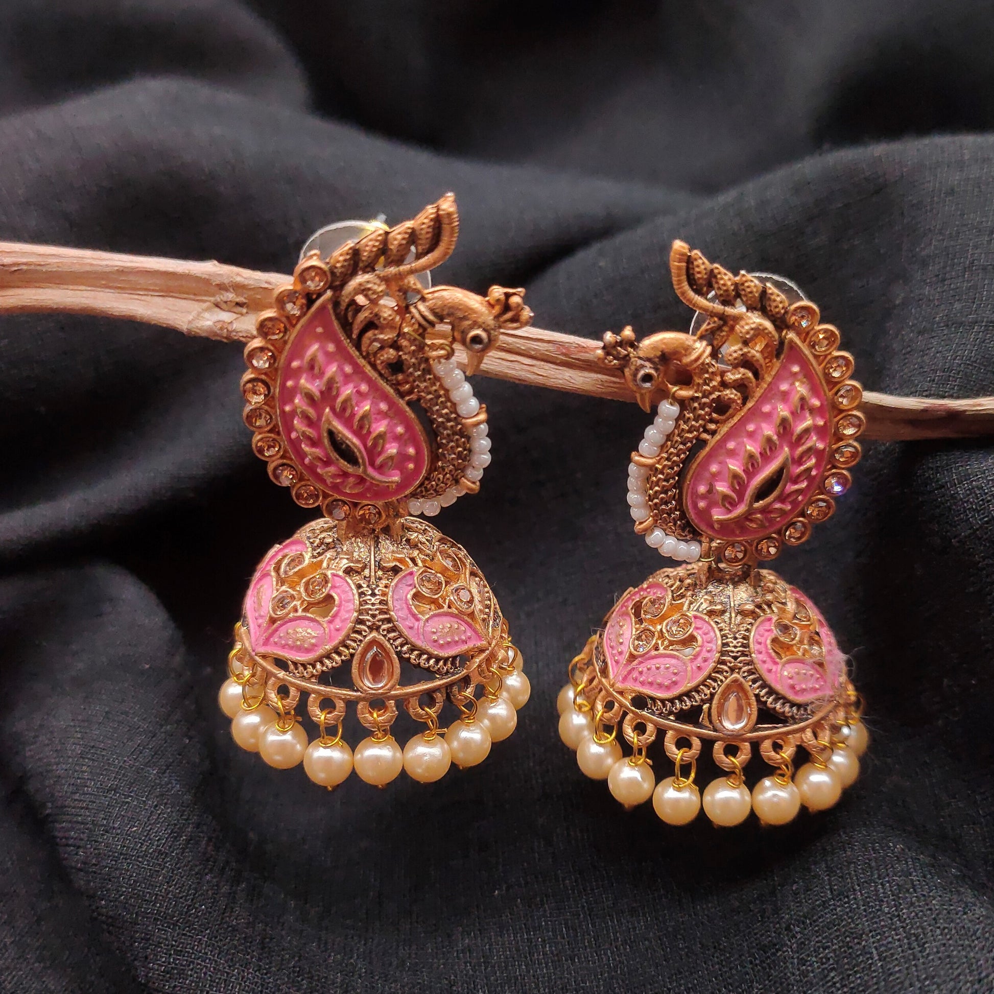 Contemporay Peacock Jhumkas