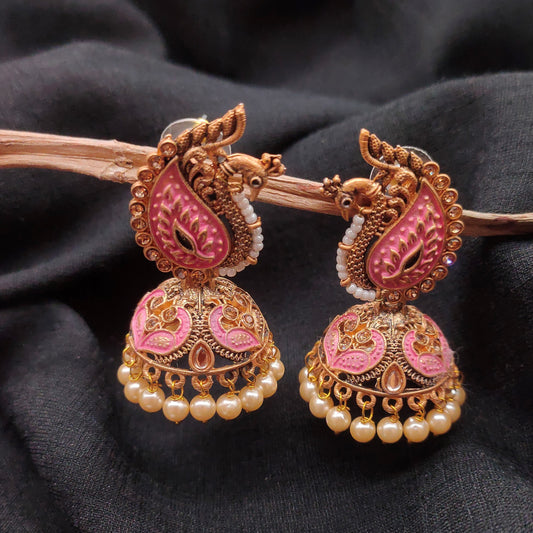 Contemporay Peacock Jhumkas