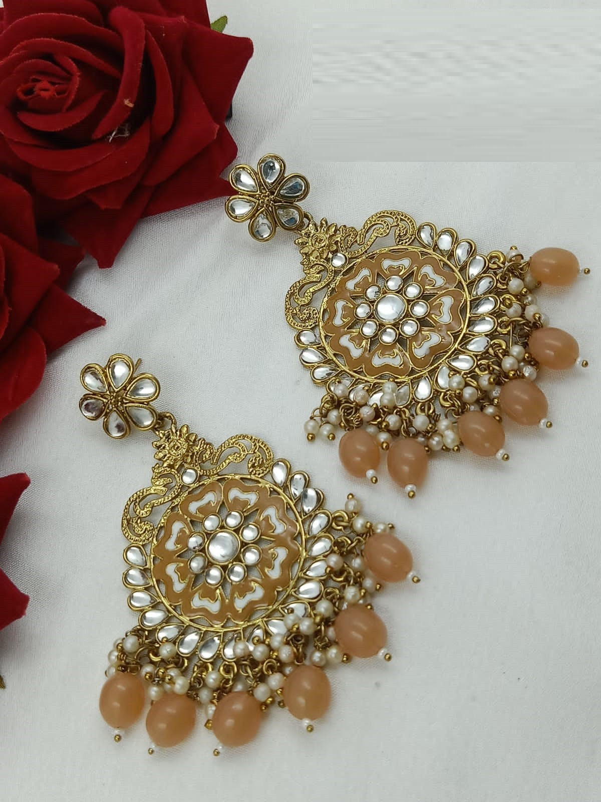 Designer Kundan Earrings for Womens And Girls