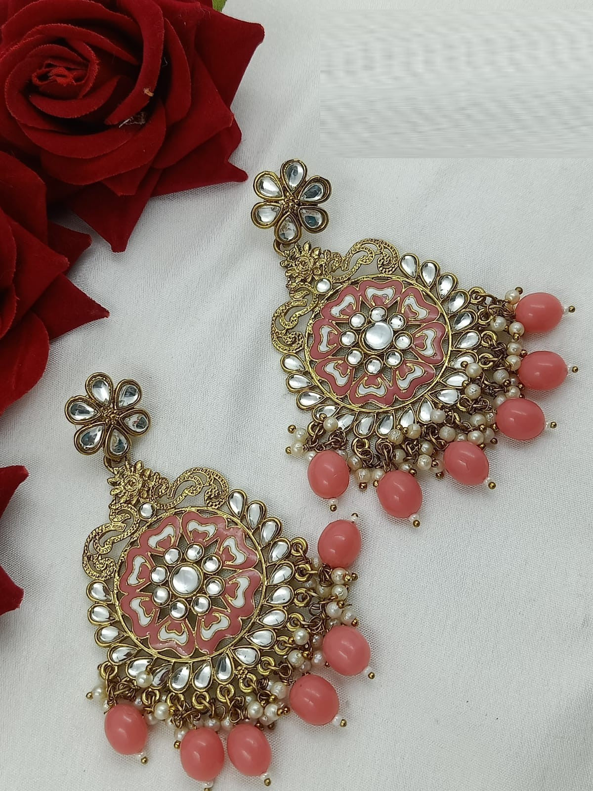 Designer Kundan Earrings for Womens And Girls