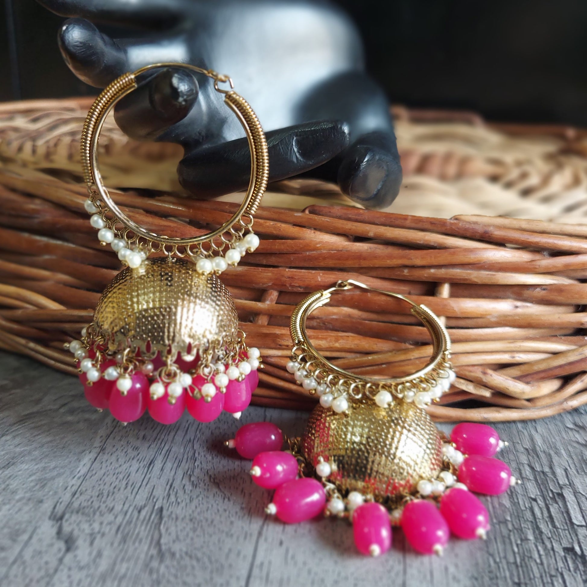 Hoop Jhumka earrings