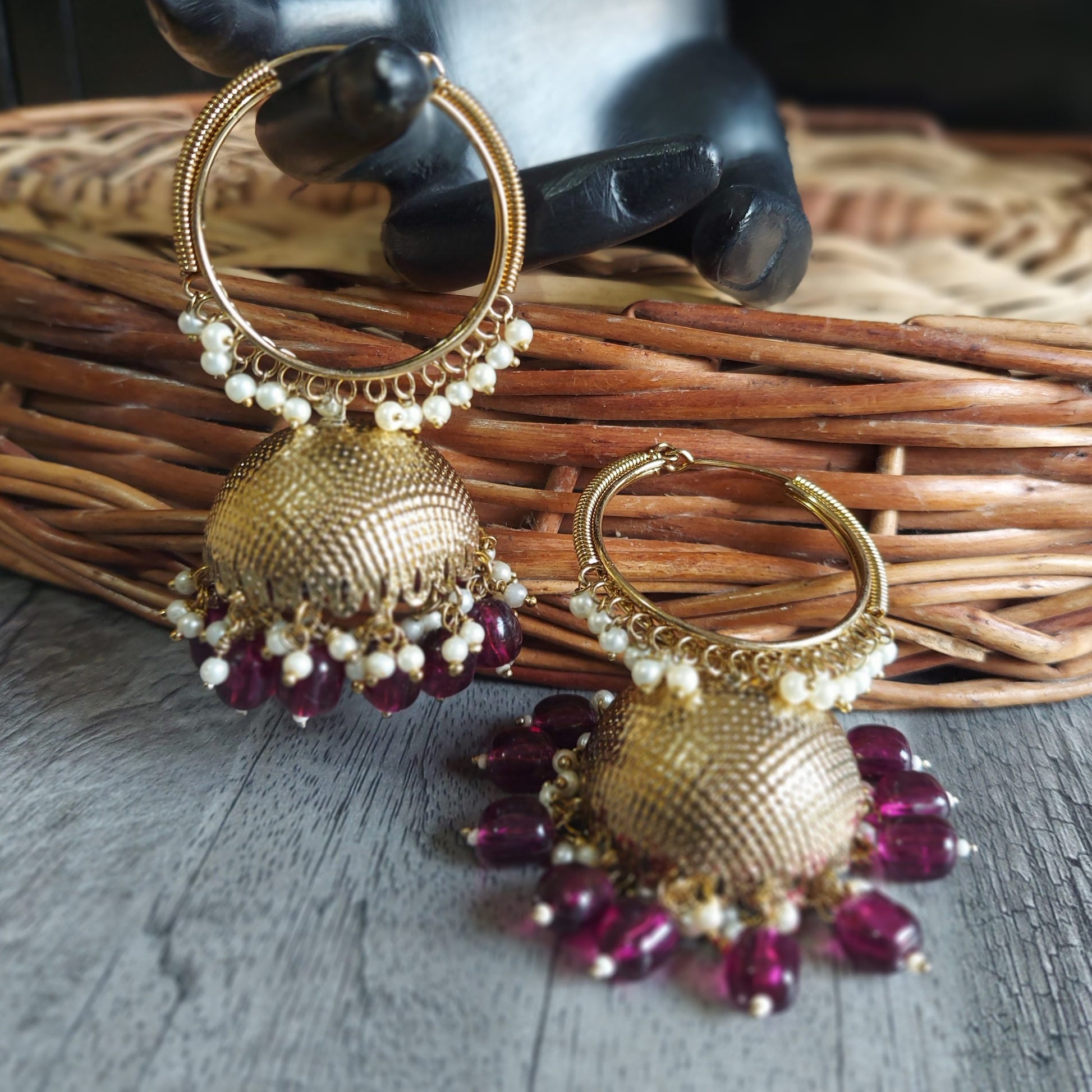 Hoop Jhumka earrings