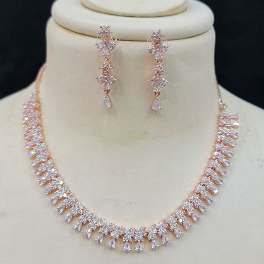 American Diamond Jewellery Set With Earrings.