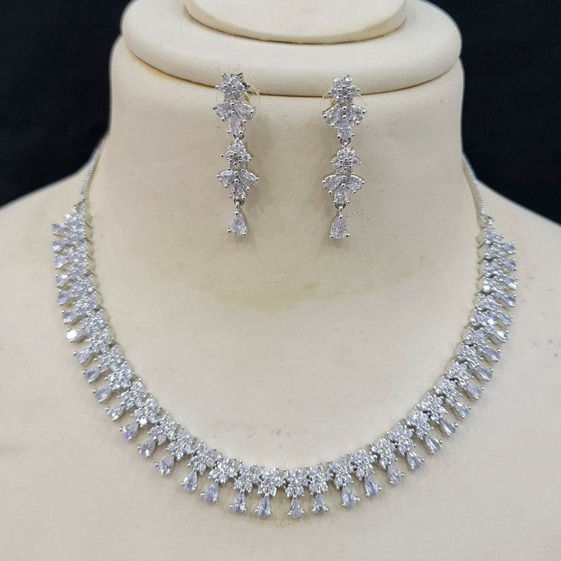 American Diamond Jewellery Set With Earrings.
