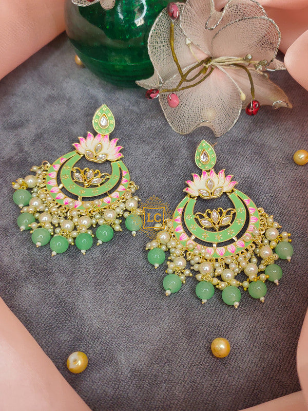 Sparkling Meenakari Chandbali Earrings