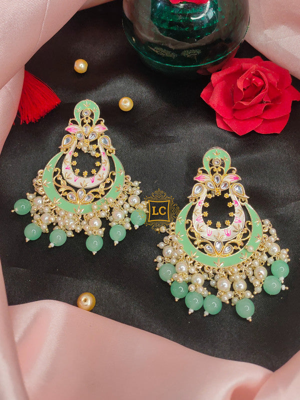 Sparkling Meenakari Chandbali Earrings