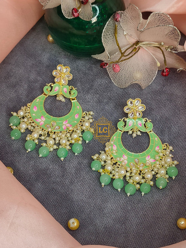 Sparkling Meenakari Chandbali Earrings