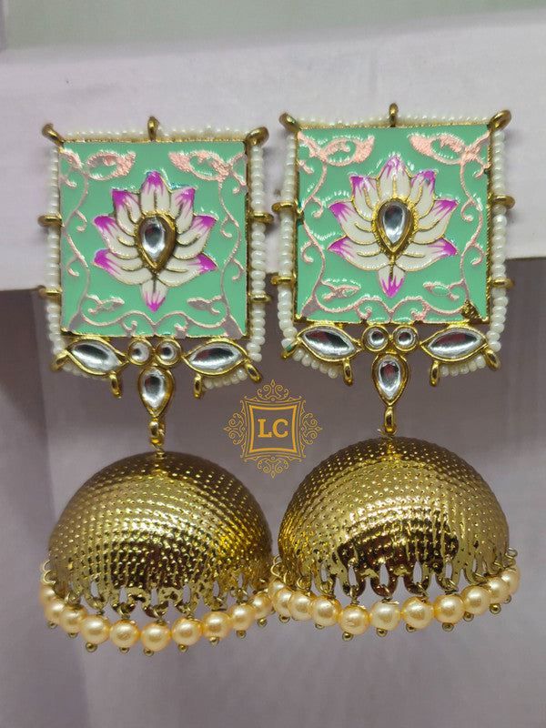Sparkling Meenakari Jhumka Earrings